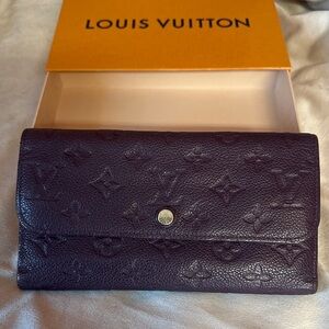 Louis Vuitton Dark Purple Embossed Wallet